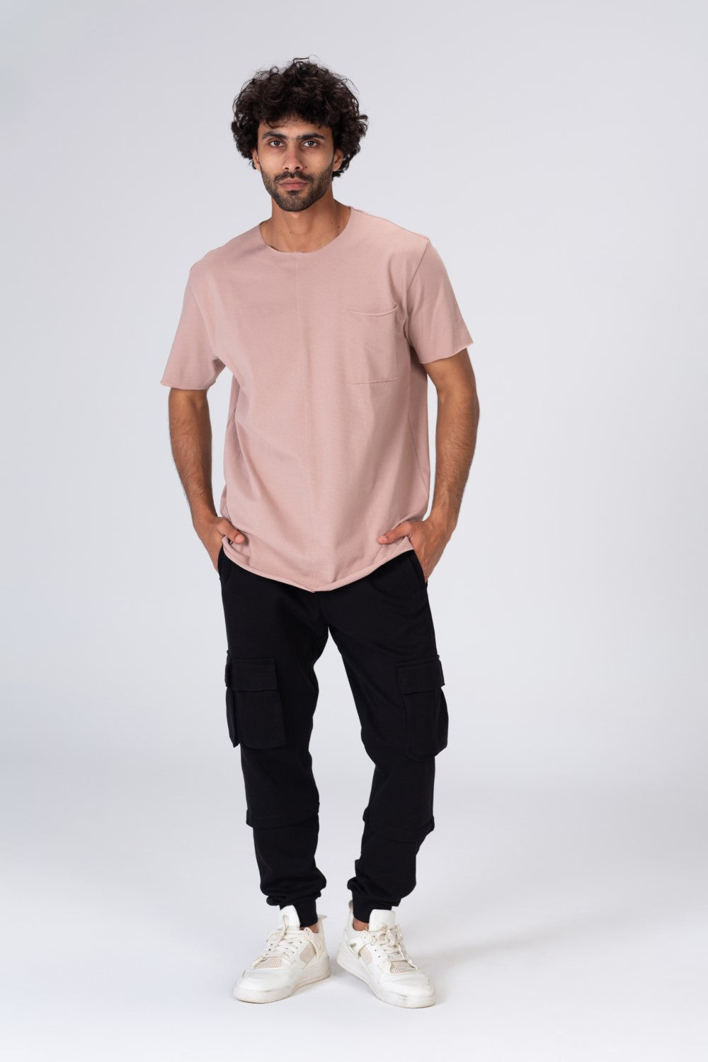 Mens Basic Plain T-shirt With Half Sleeve And A Front Pocket
