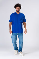 Mens Half Sleeve T-shirt Made Of Soft Cotton With A Zipper Pocket On The Front