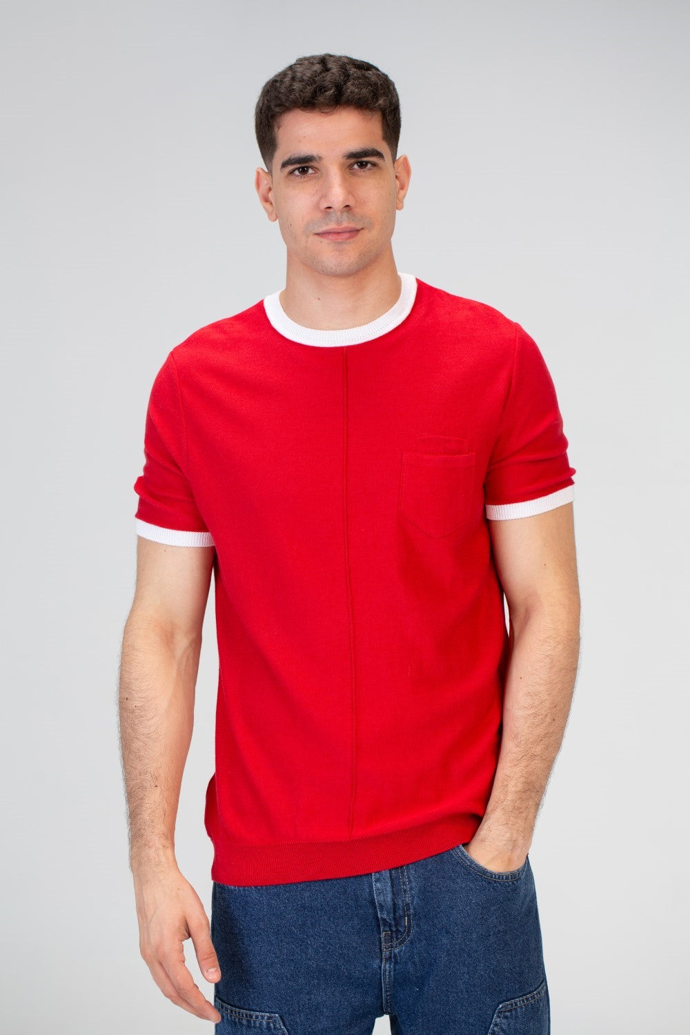 Mens Slim Fit Plain Basic T-Shirt with Short Sleeves And Crew Neck