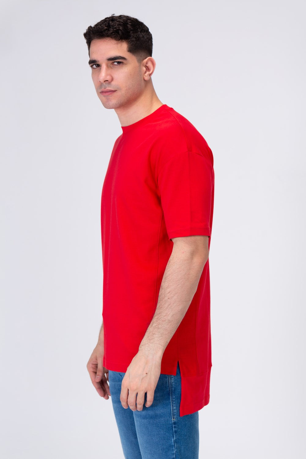 Mens Basic Plain Long Back T-shirt With A Unique Modern Cut