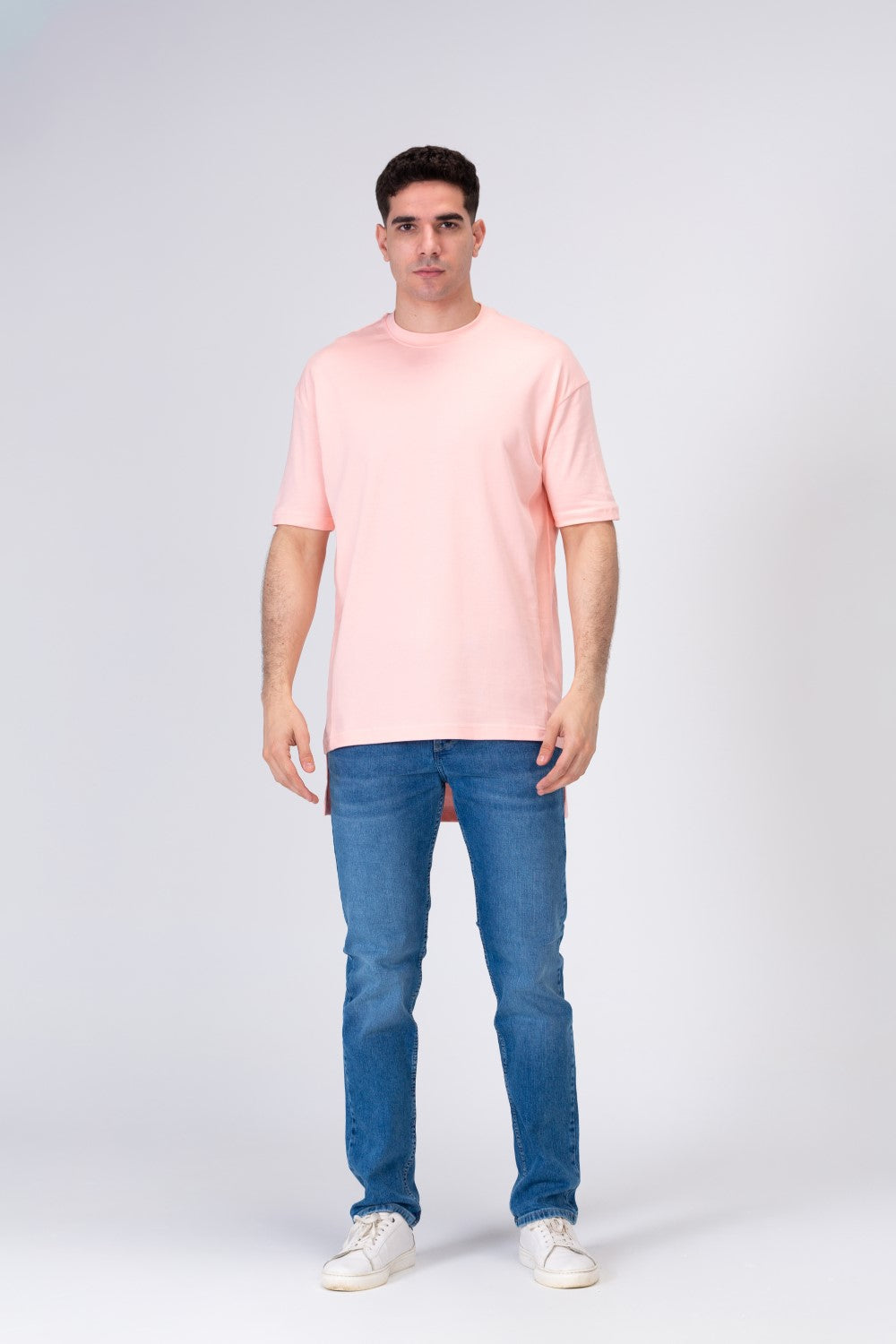 Mens Basic Plain Long Back T-shirt With A Unique Modern Cut