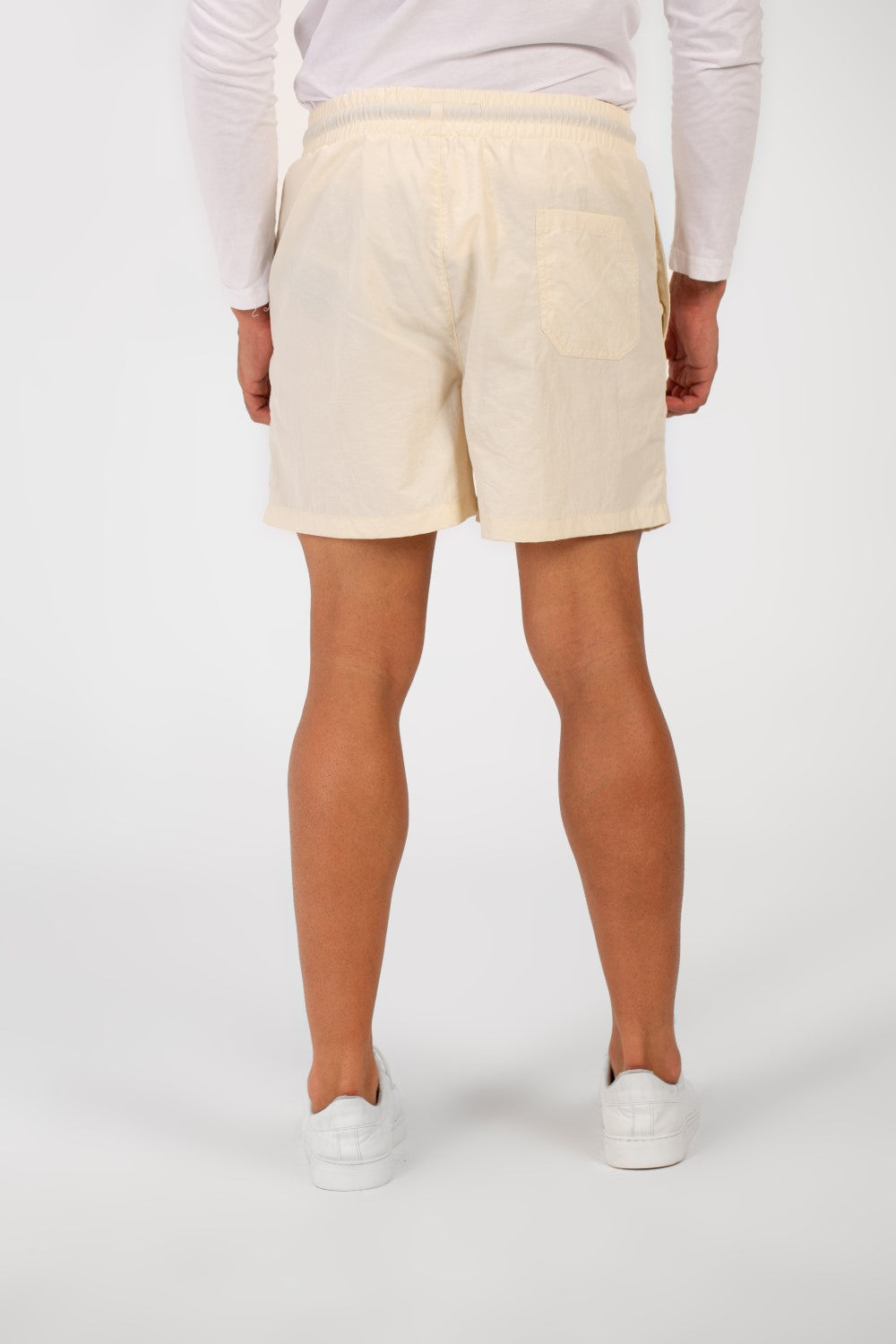 Men's Basic Plain Waterproof Swim Short With Drawstring And Pockets
