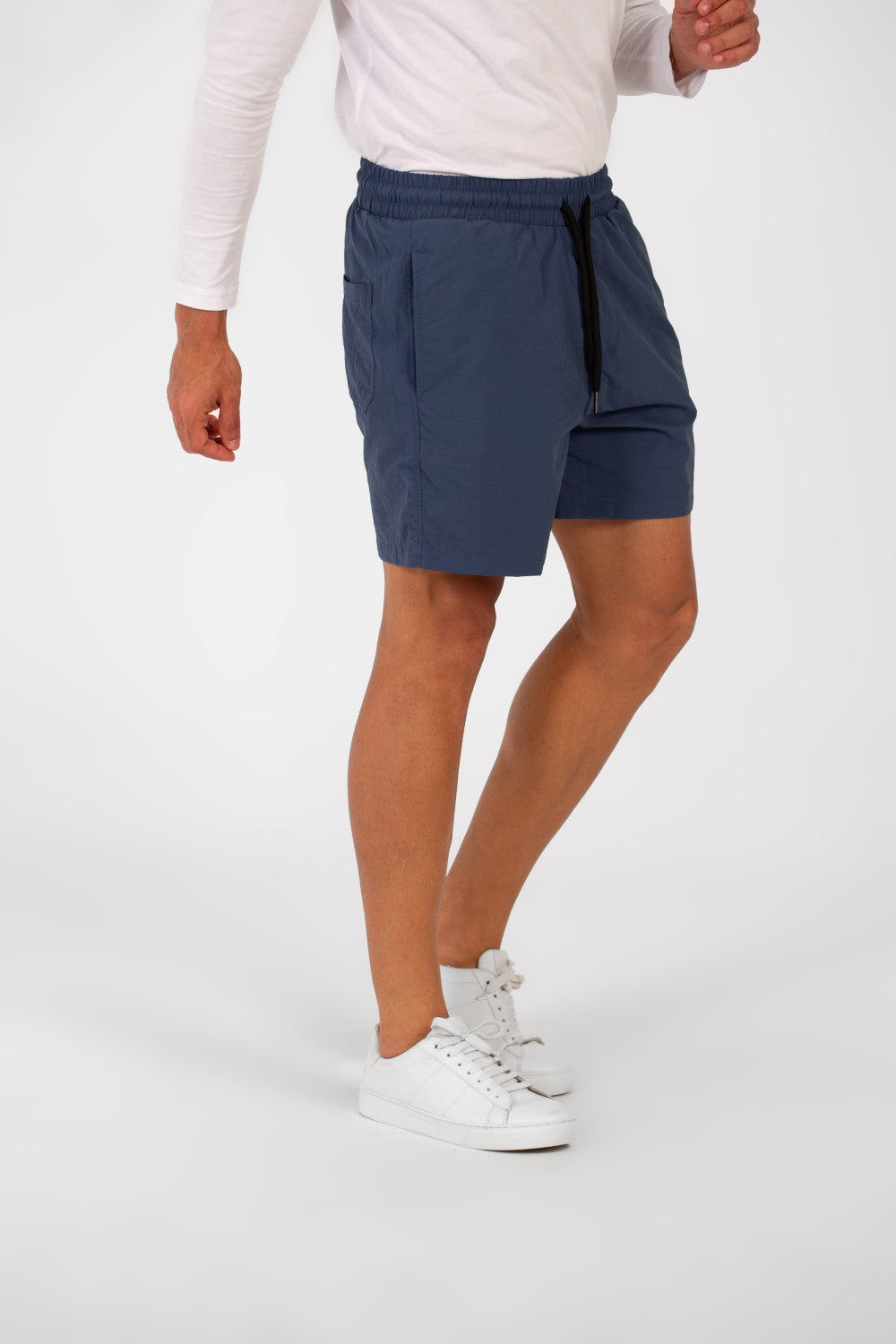 Men's Basic Plain Waterproof Swim Short With Drawstring And Pockets