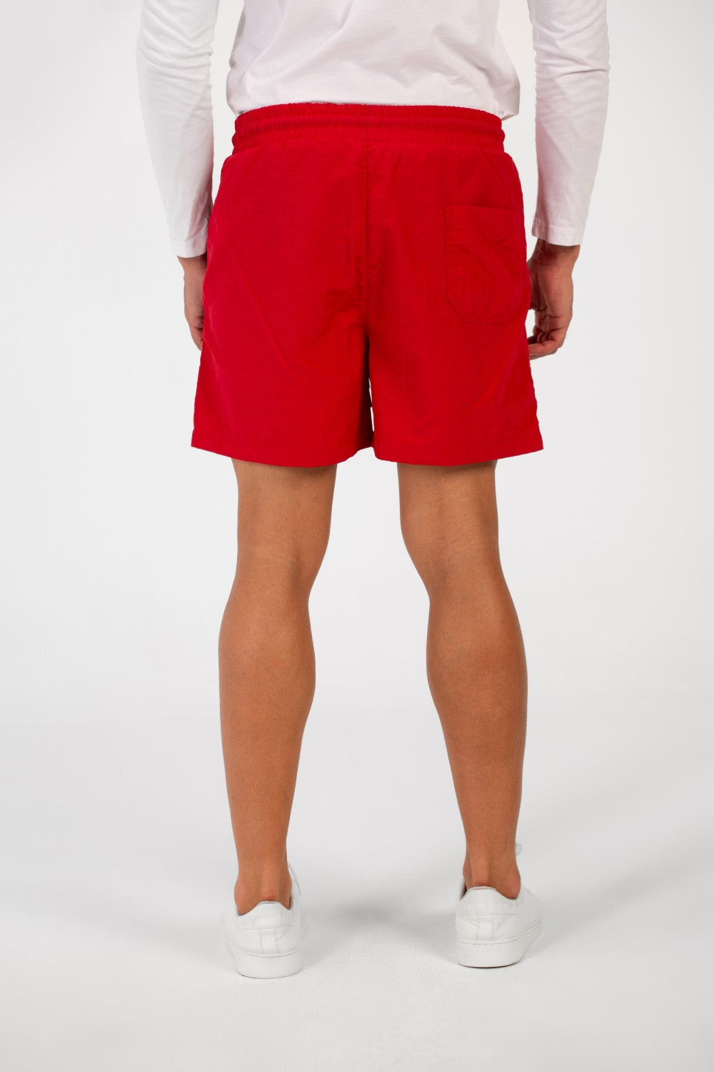 Men's Basic Plain Waterproof Swim Short With Drawstring And Pockets