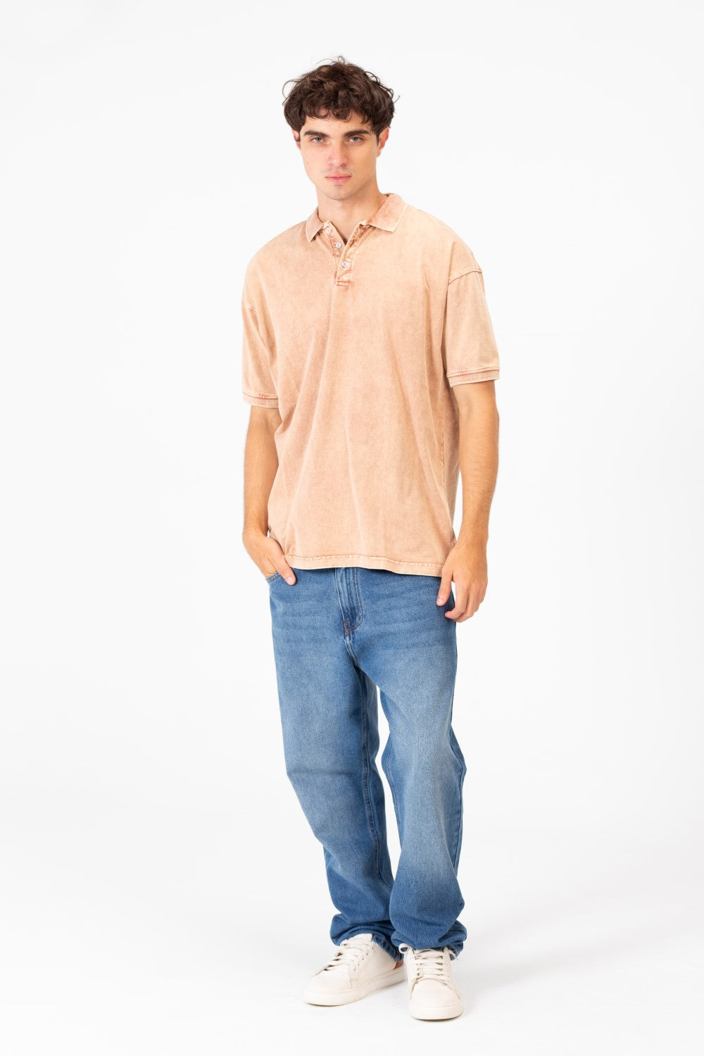 Men's Regular Fit Polo T-Shirt With Front Half Buttons And Short Sleeves