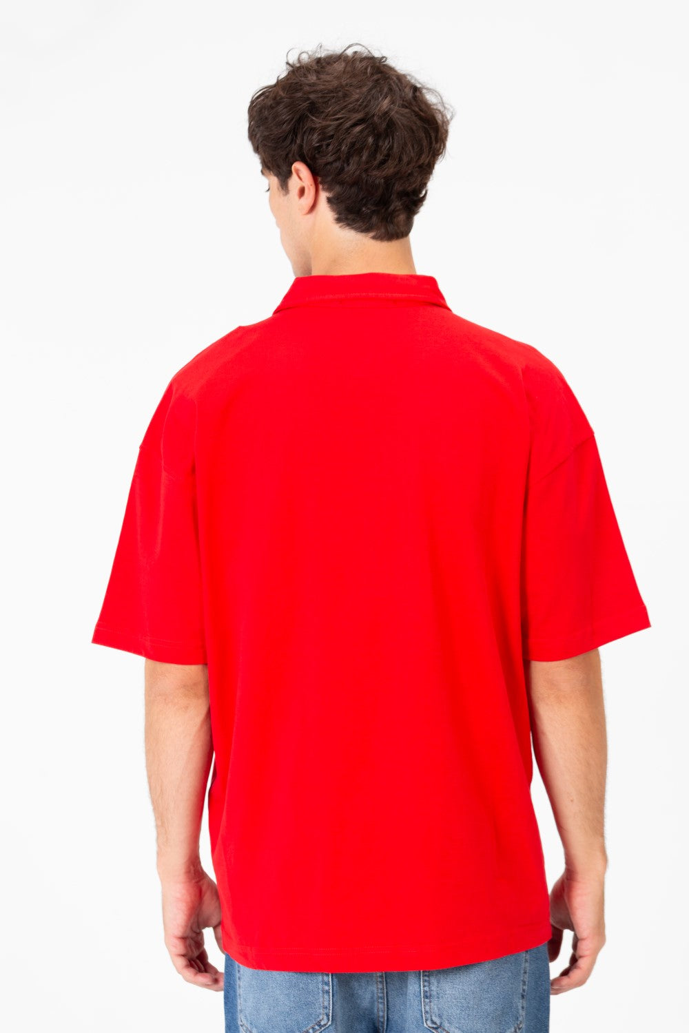 Men's Basic Regular Fit Polo T-Shirt With Half Front Zip And Short Sleeves