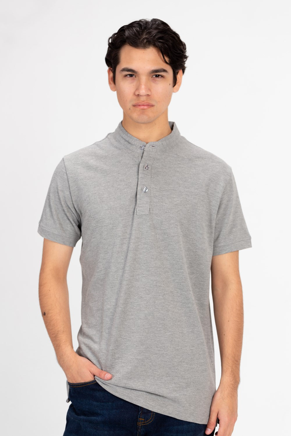 Men's Slim Fit Front Half Button Polo T-Shirt