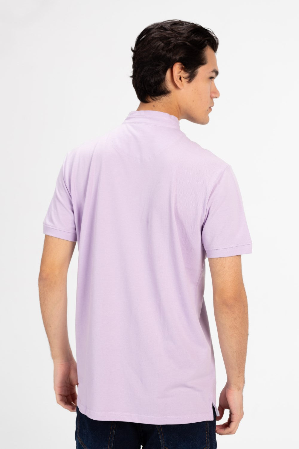 Men's Slim Fit Front Half Button Polo T-Shirt