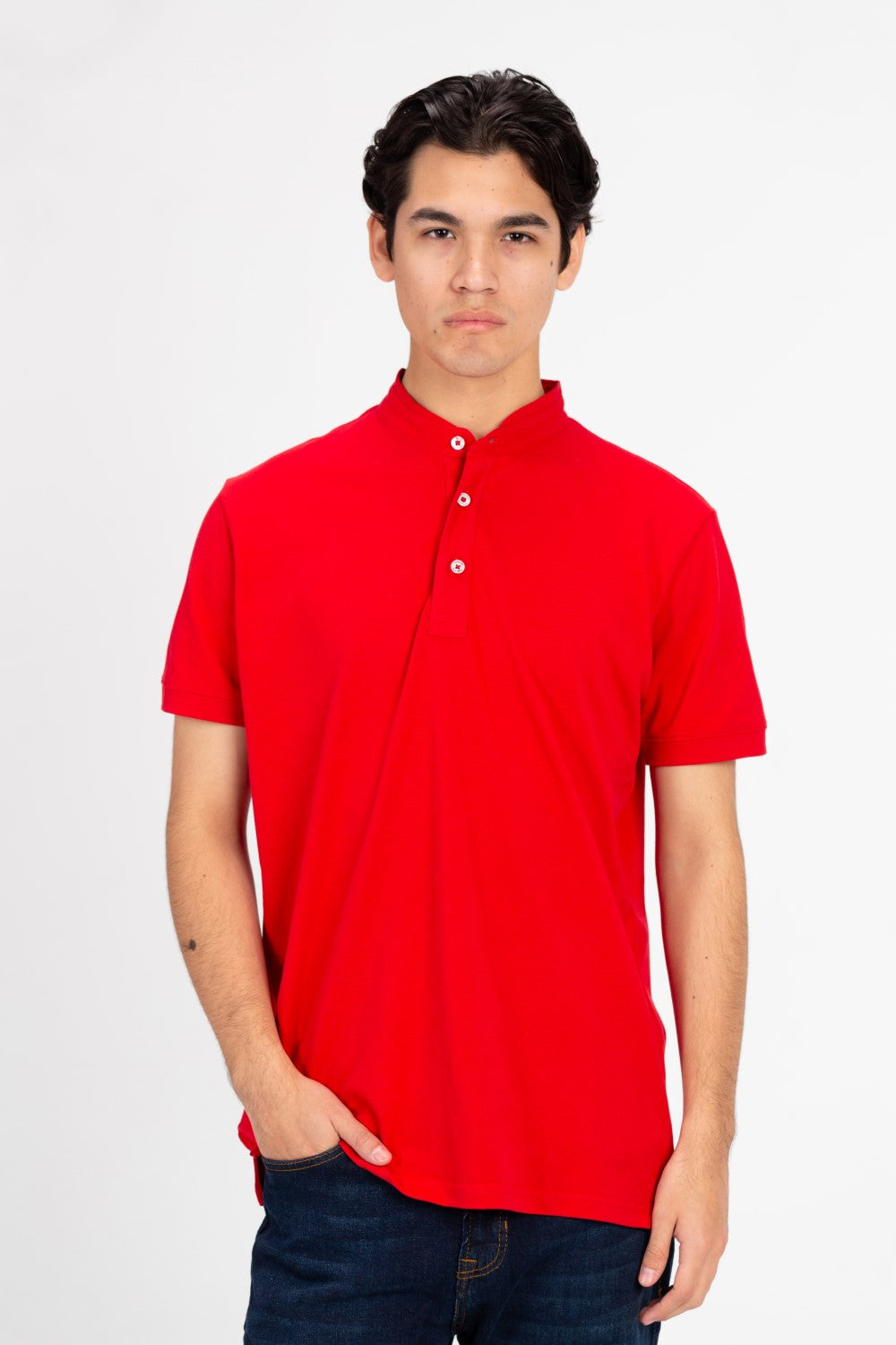 Men's Slim Fit Front Half Button Polo T-Shirt