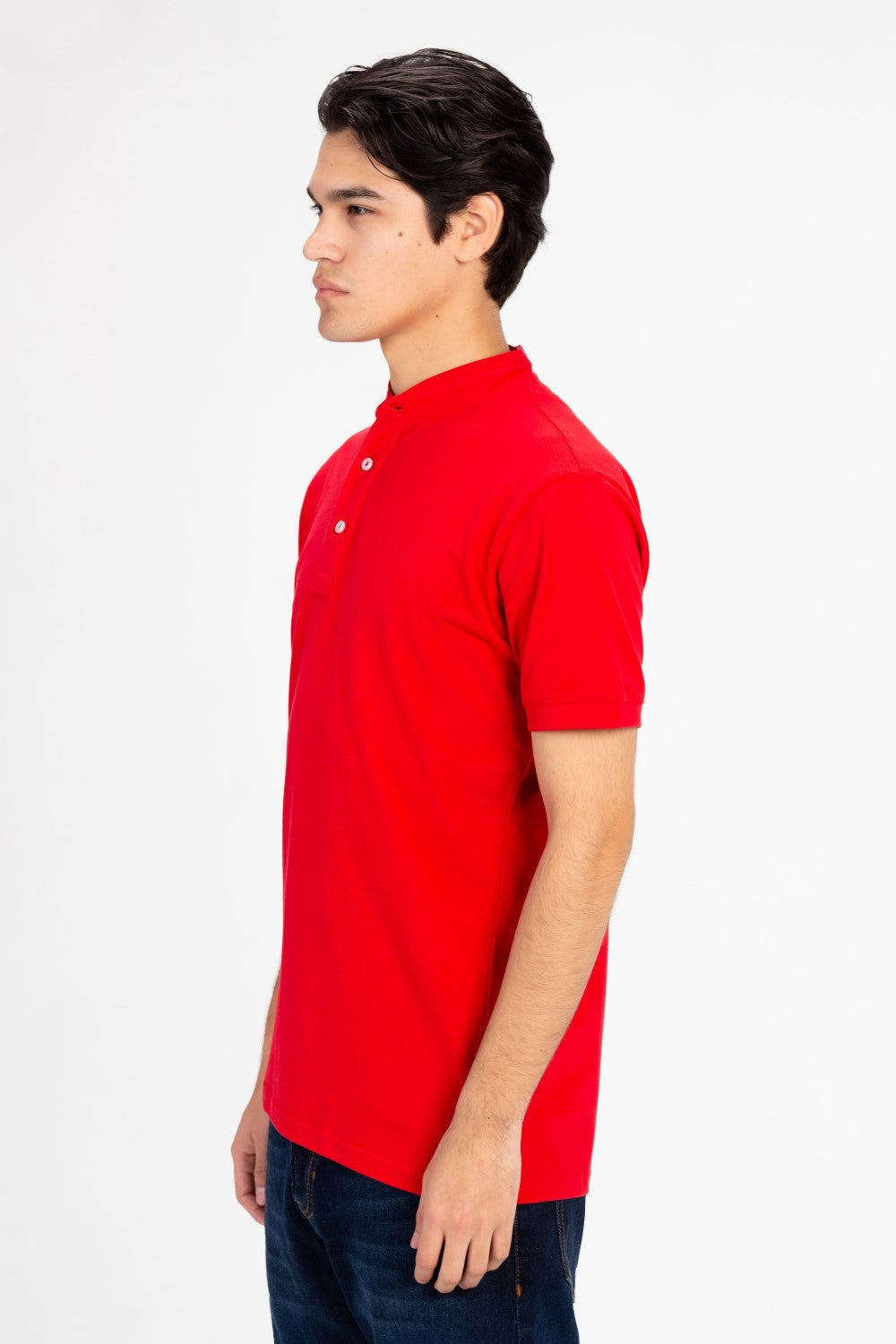 Men's Slim Fit Front Half Button Polo T-Shirt