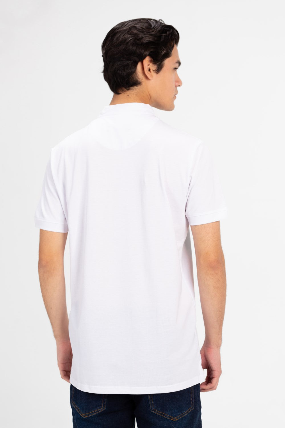 Men's Slim Fit Front Half Button Polo T-Shirt