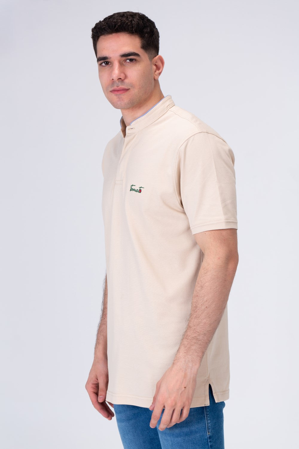 Men's Polo Regular Fit Half Sleeves T-shirt  With Tomato Badge Print