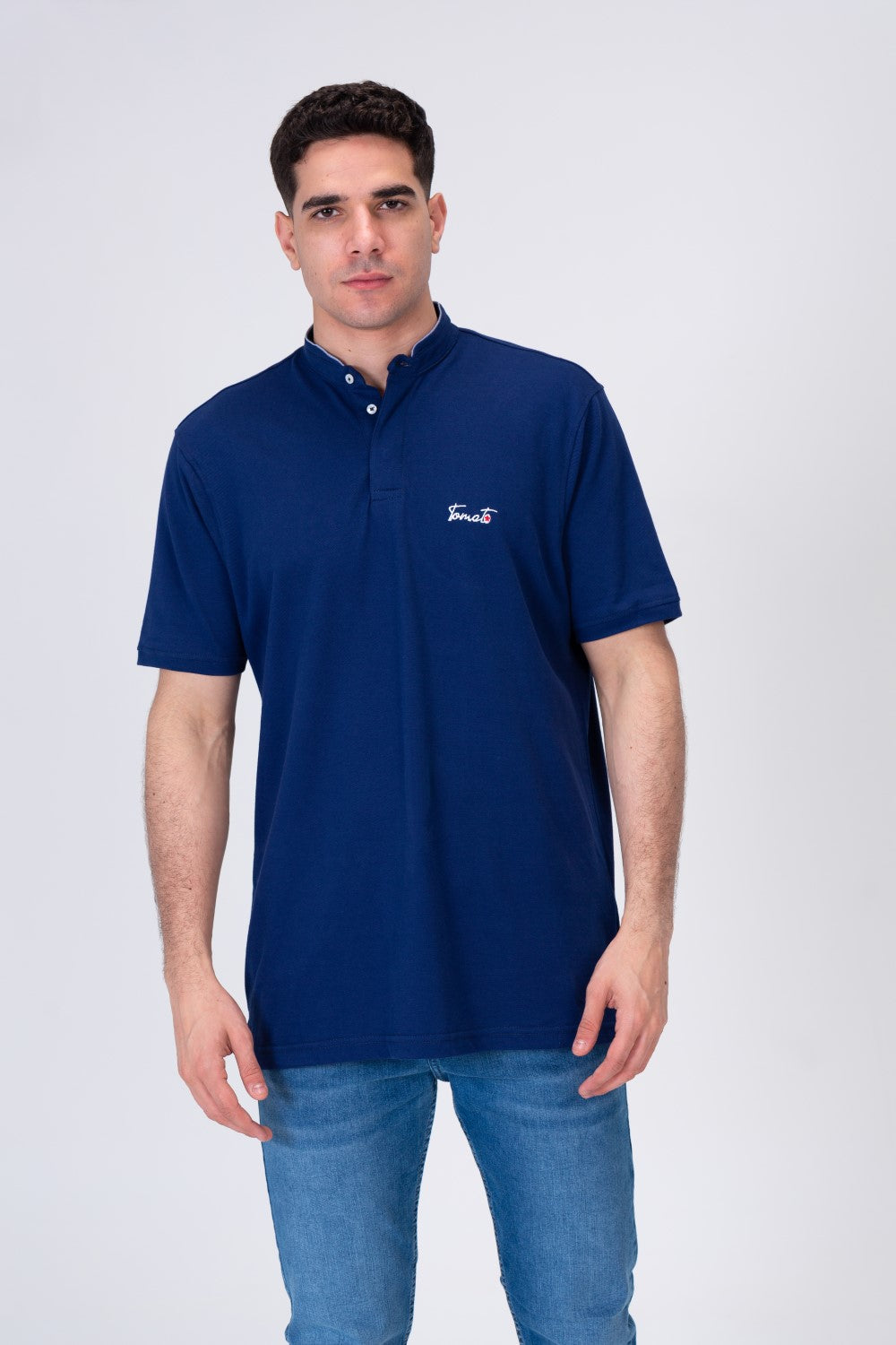 Men's Polo Regular Fit Half Sleeves T-shirt  With Tomato Badge Print