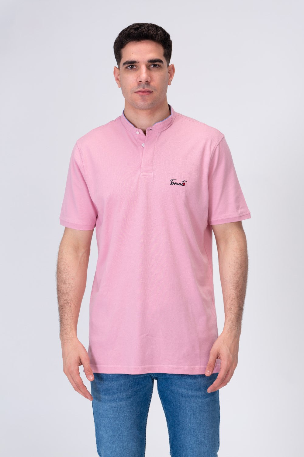 Men's Polo Regular Fit Half Sleeves T-shirt  With Tomato Badge Print