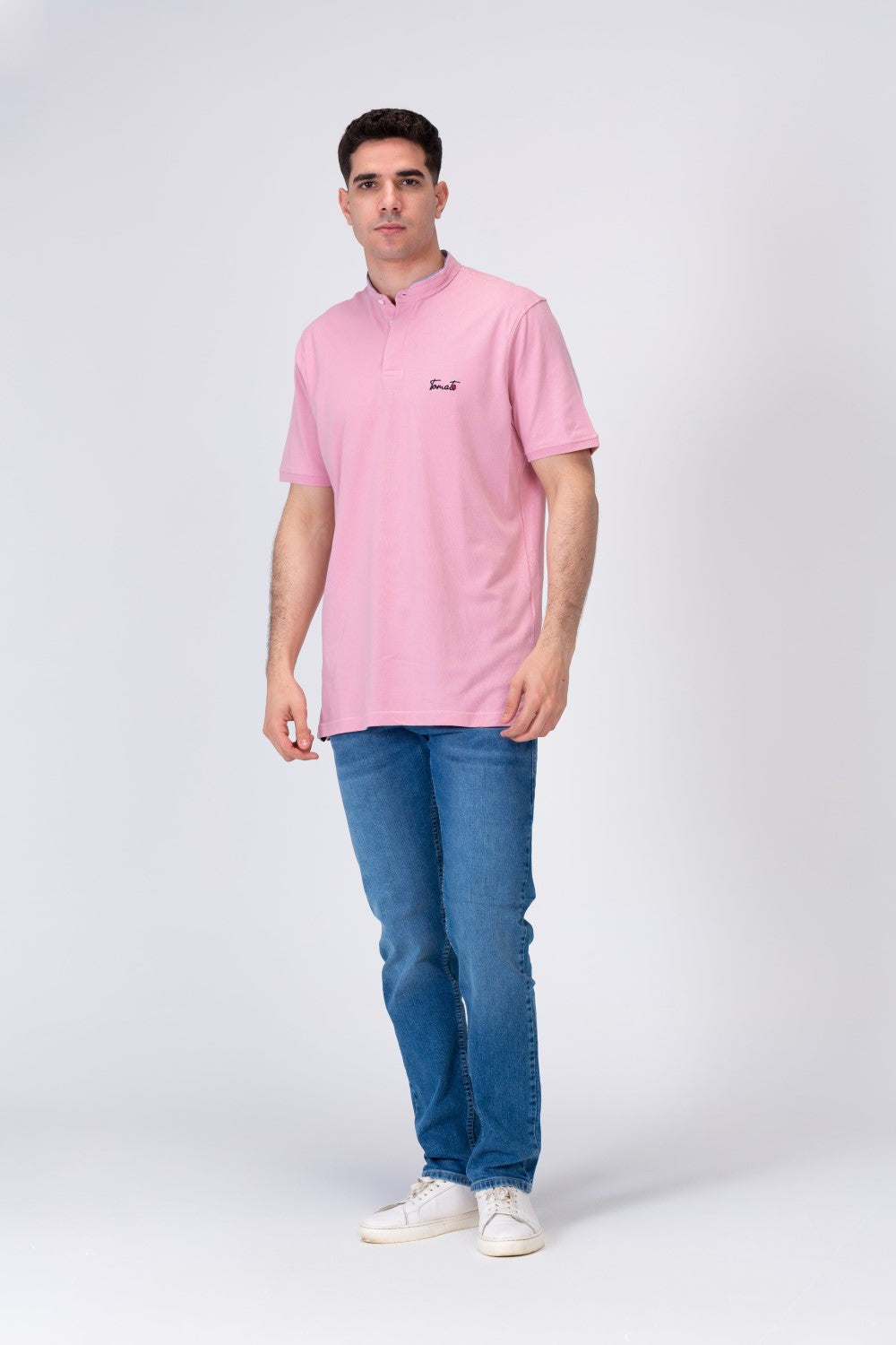 Men's Polo Regular Fit Half Sleeves T-shirt  With Tomato Badge Print