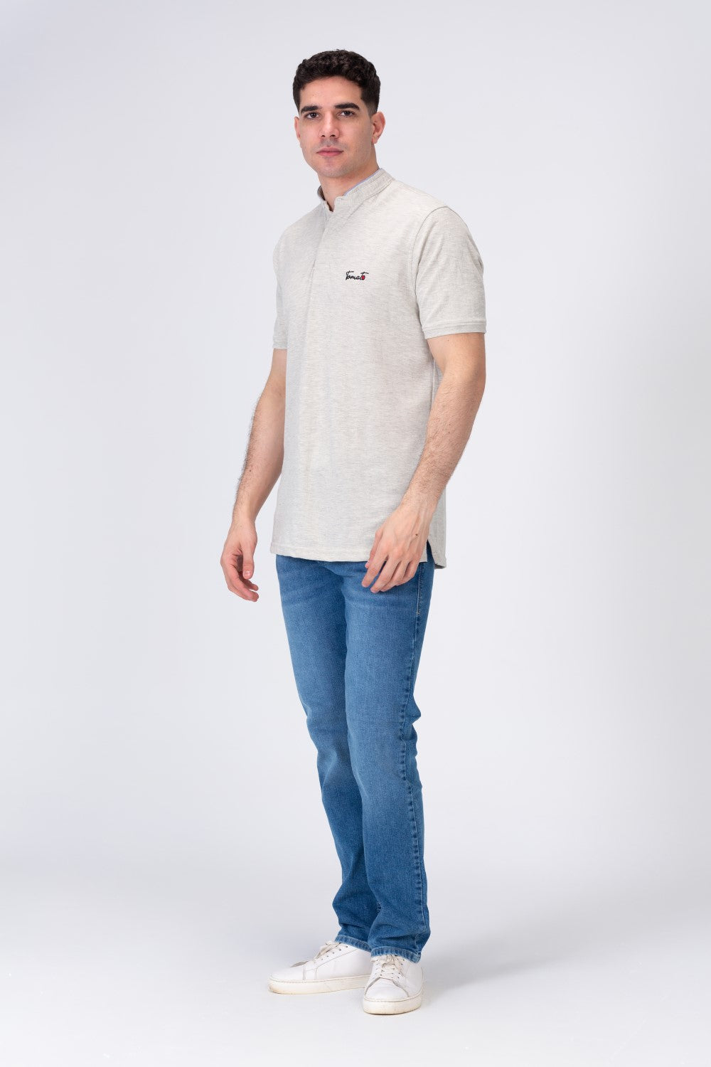 Men's Polo Regular Fit Half Sleeves T-shirt  With Tomato Badge Print