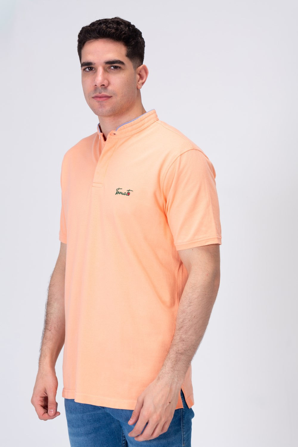 Men's Polo Regular Fit Half Sleeves T-shirt  With Tomato Badge Print