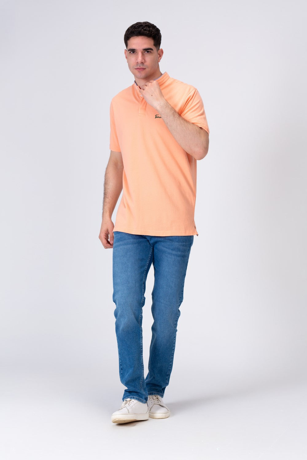 Men's Polo Regular Fit Half Sleeves T-shirt  With Tomato Badge Print