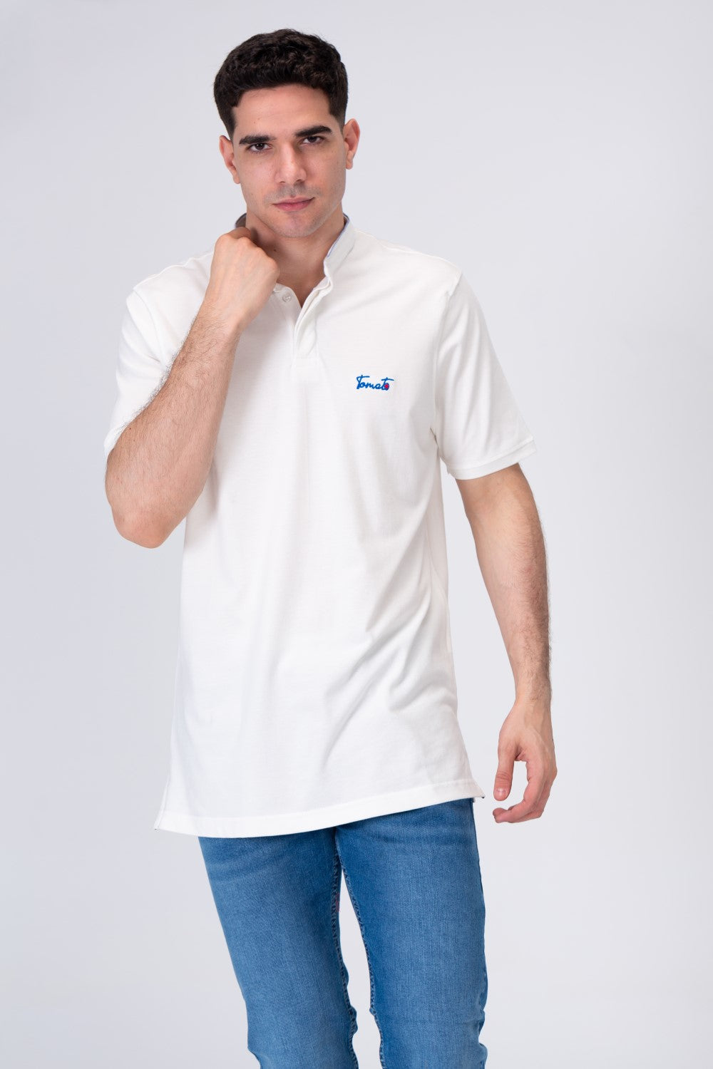 Men's Polo Regular Fit Half Sleeves T-shirt  With Tomato Badge Print