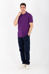 Mens Slim Fit Polo T-Shirt With Short Sleeves And Badge Tomato On The Front