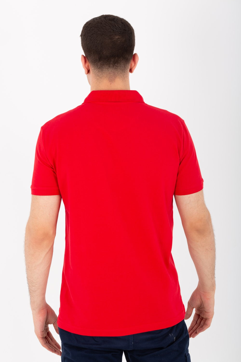 Mens Slim Fit Polo T-Shirt With Short Sleeves And Badge Tomato On The Front