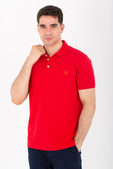 Mens Slim Fit Polo T-Shirt With Short Sleeves And Badge Tomato On The Front