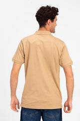 Men's Tomato Slim Fit Half Button Polo T-Shirt