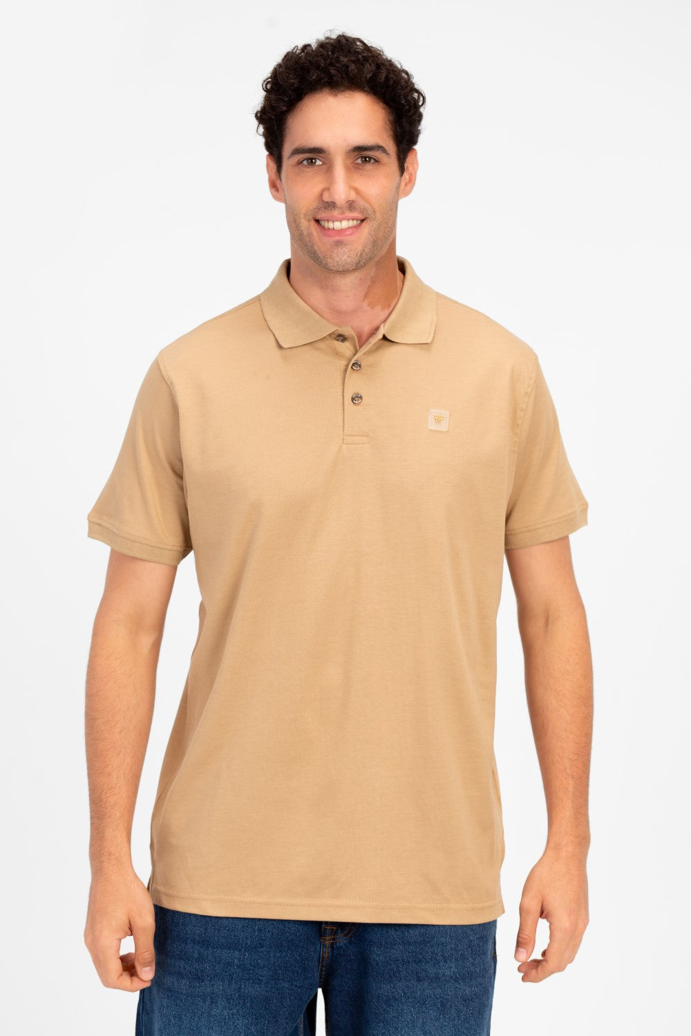 Men's Tomato Slim Fit Half Button Polo T-Shirt