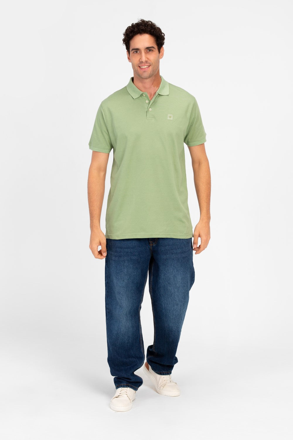 Men's Tomato Slim Fit Half Button Polo T-Shirt