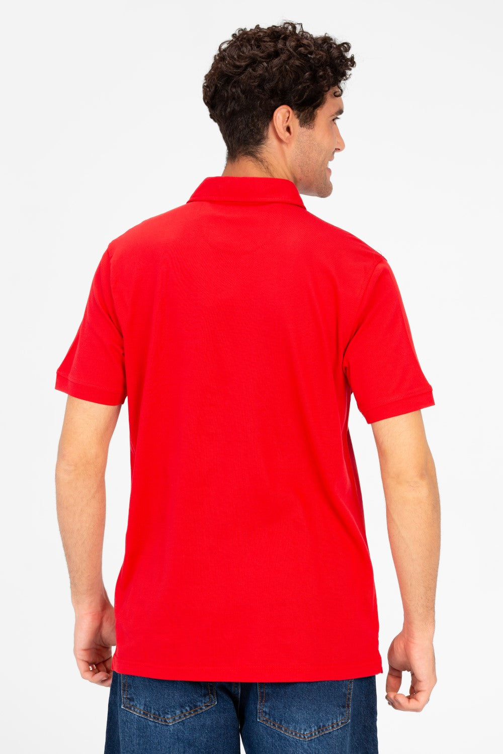 Men's Slim Fit Half Button Polo T-Shirt