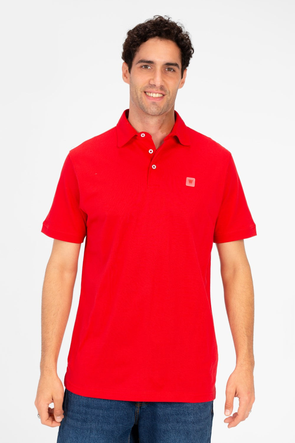 Men's Slim Fit Half Button Polo T-Shirt