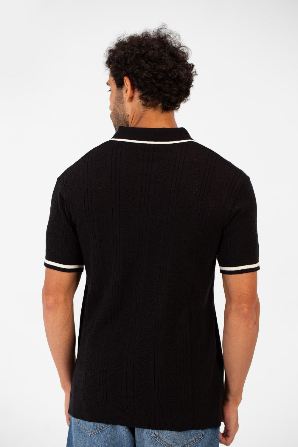 Men's Half Zip Polo Collar High Quality Breathable Fabric Half Sleeve T-shirt