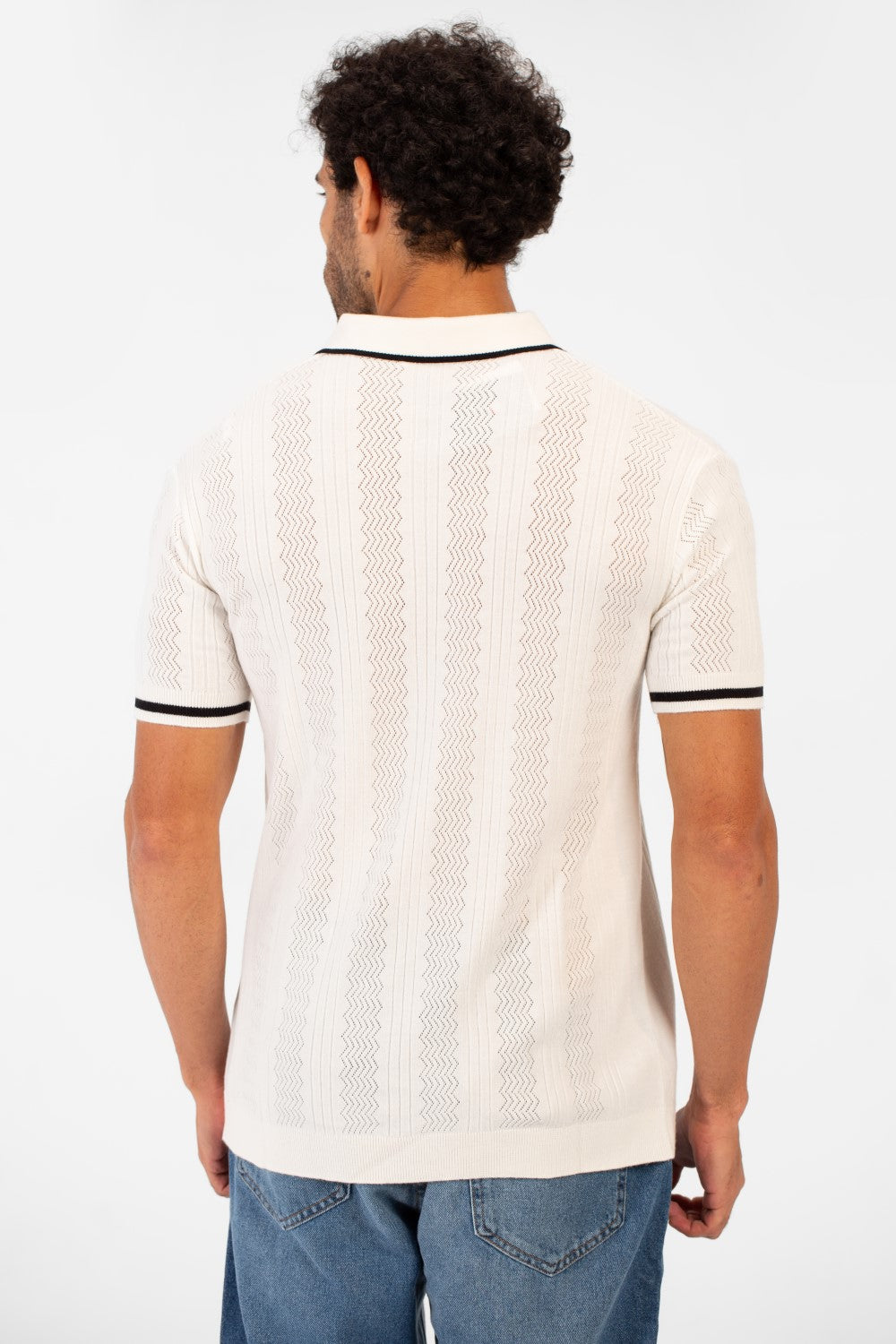 Men's Half Zip Polo Collar High Quality Breathable Fabric Half Sleeve T-shirt