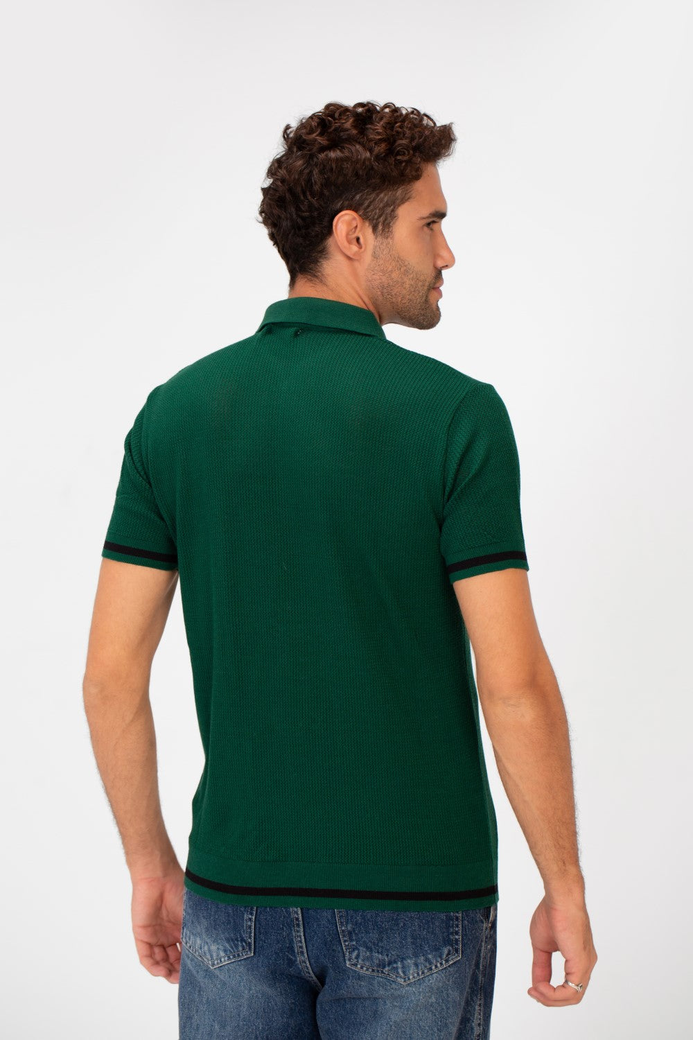Men's Half-Zip Slim Fit Short Sleeved Polo T-shirt