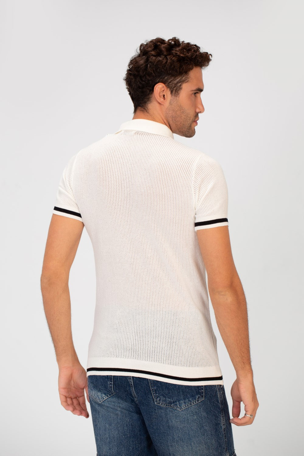 Men's Half-Zip Slim Fit Short Sleeved Polo T-shirt