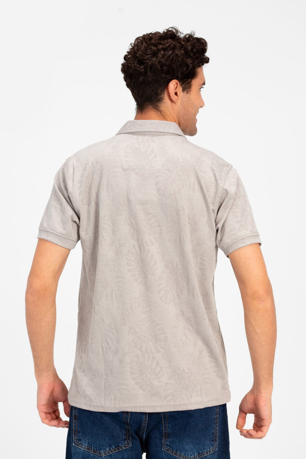 Men's Slim Fit Half Sleeve Wooded Polo T-Shirt