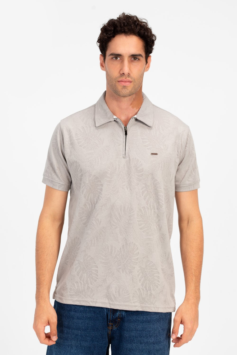 Men's Slim Fit Half Sleeve Wooded Polo T-Shirt