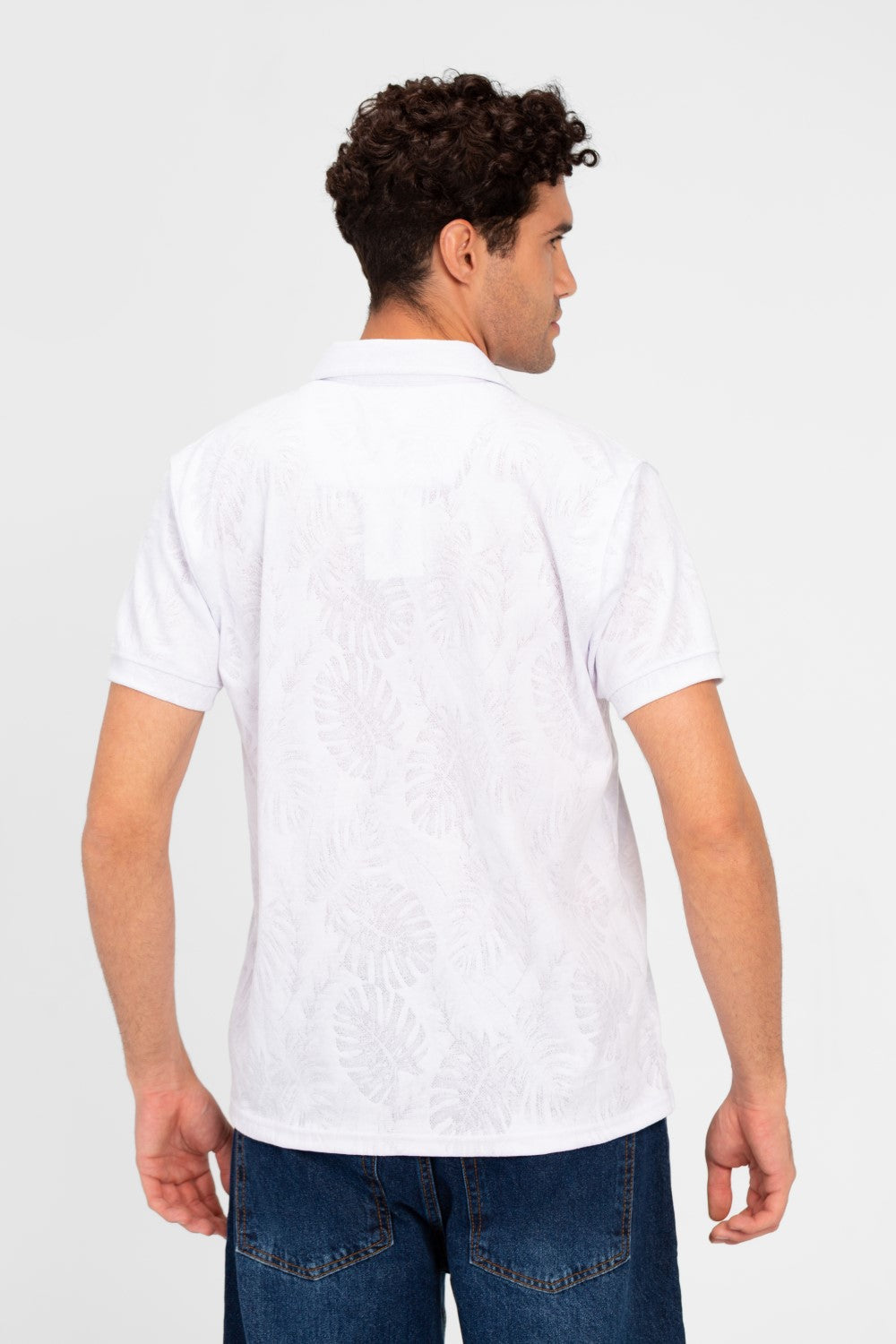 Men's Slim Fit Half Sleeve Wooded Polo T-Shirt
