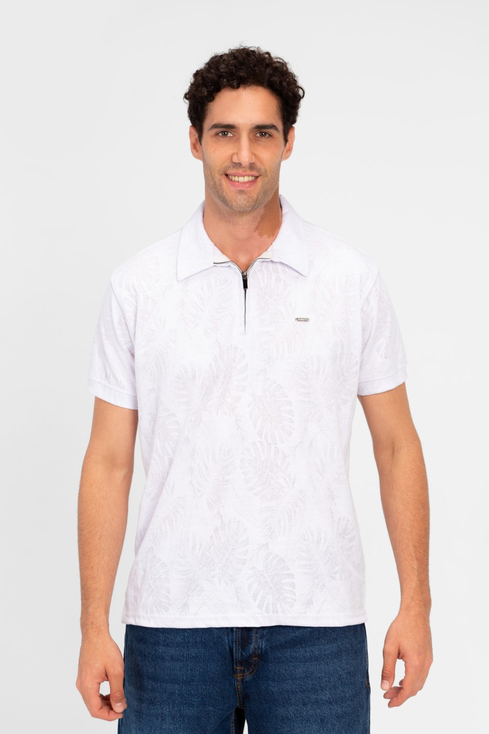 Men's Slim Fit Half Sleeve Wooded Polo T-Shirt