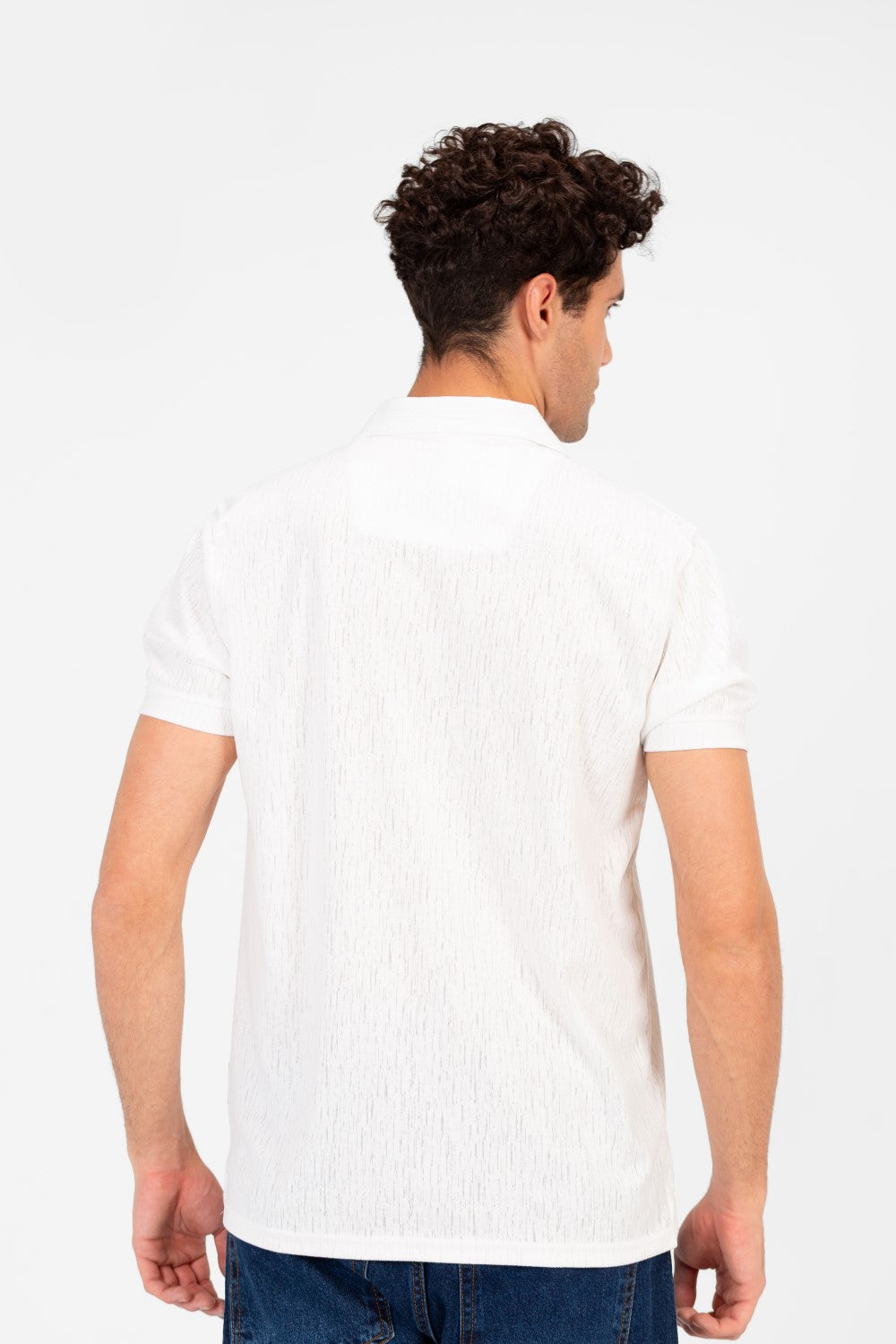 Men's Slim Fit Half Zip Polo T-Shirt