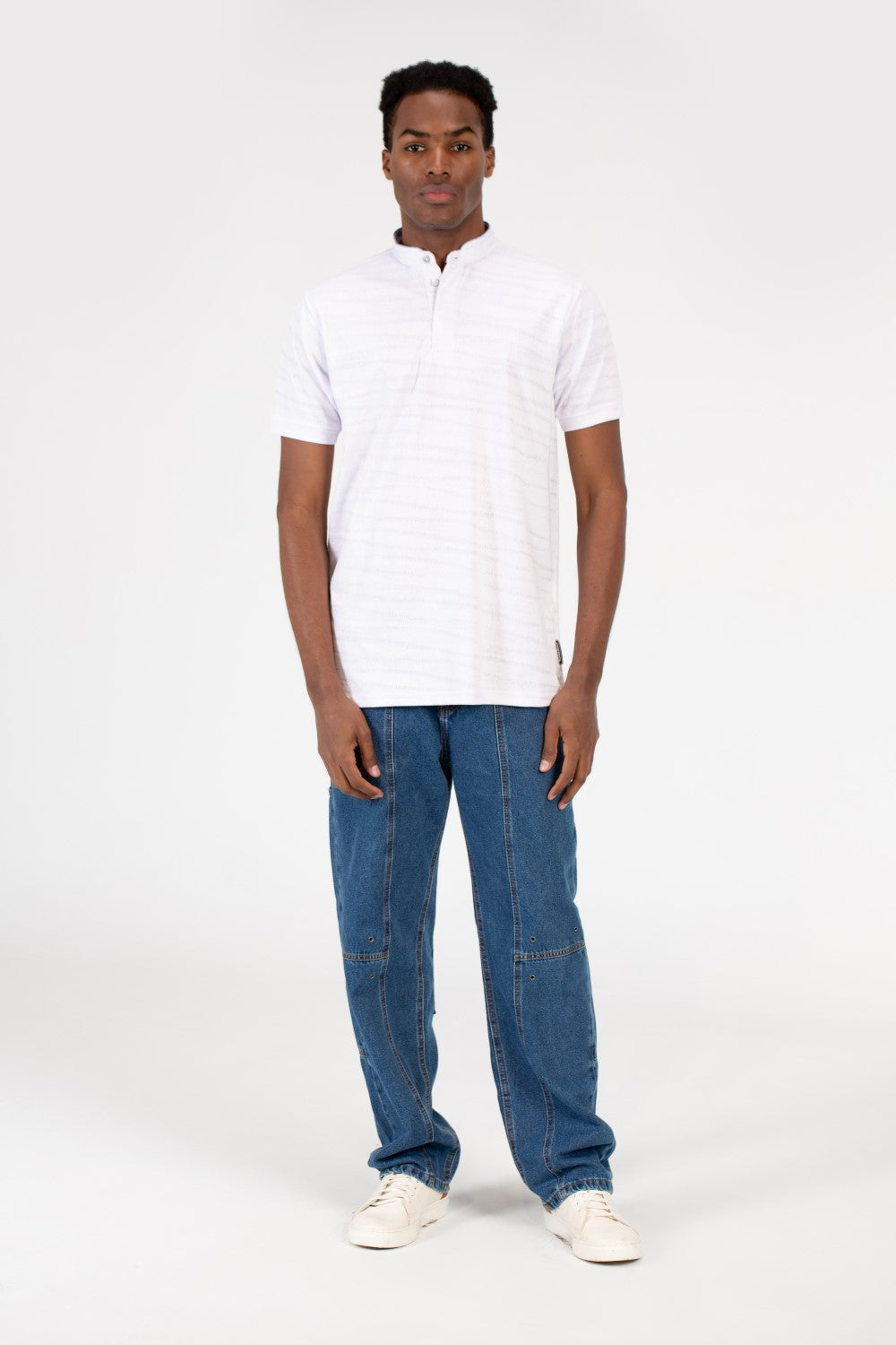 Men's Half Button Front Polo T-Shirt