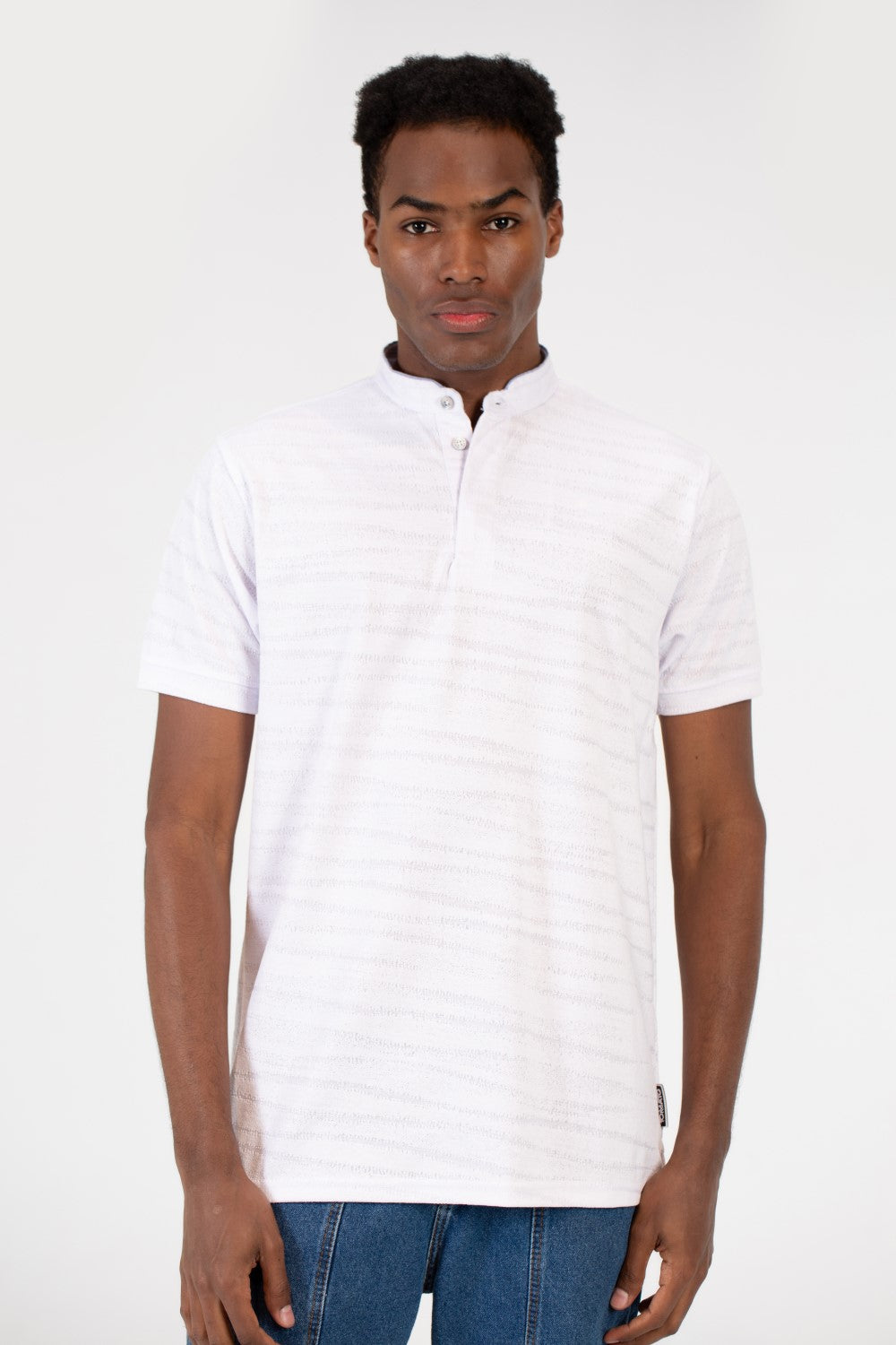 Men's Half Button Front Polo T-Shirt