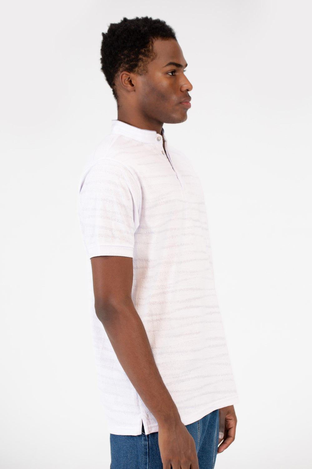 Men's Half Button Front Polo T-Shirt