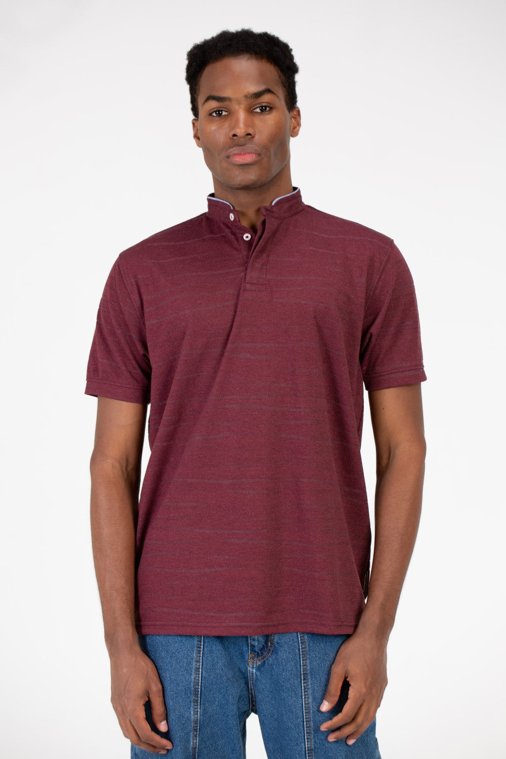 Men's Half Button Front Polo T-Shirt