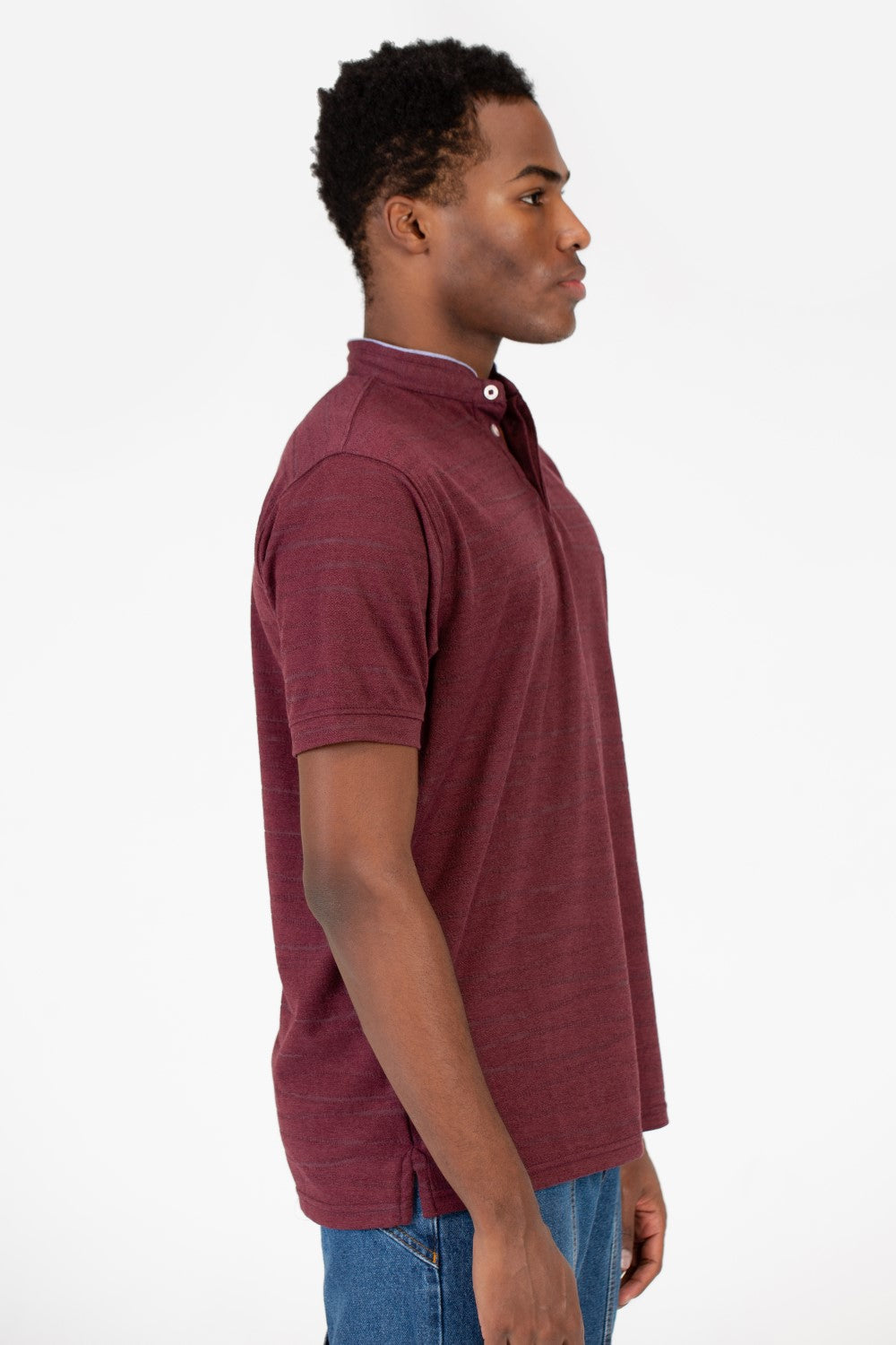 Men's Half Button Front Polo T-Shirt