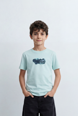 Boy’s Tomato Store Back Graphic T-Shirt Featuring An Outdoor Inspired Artwork Large Print