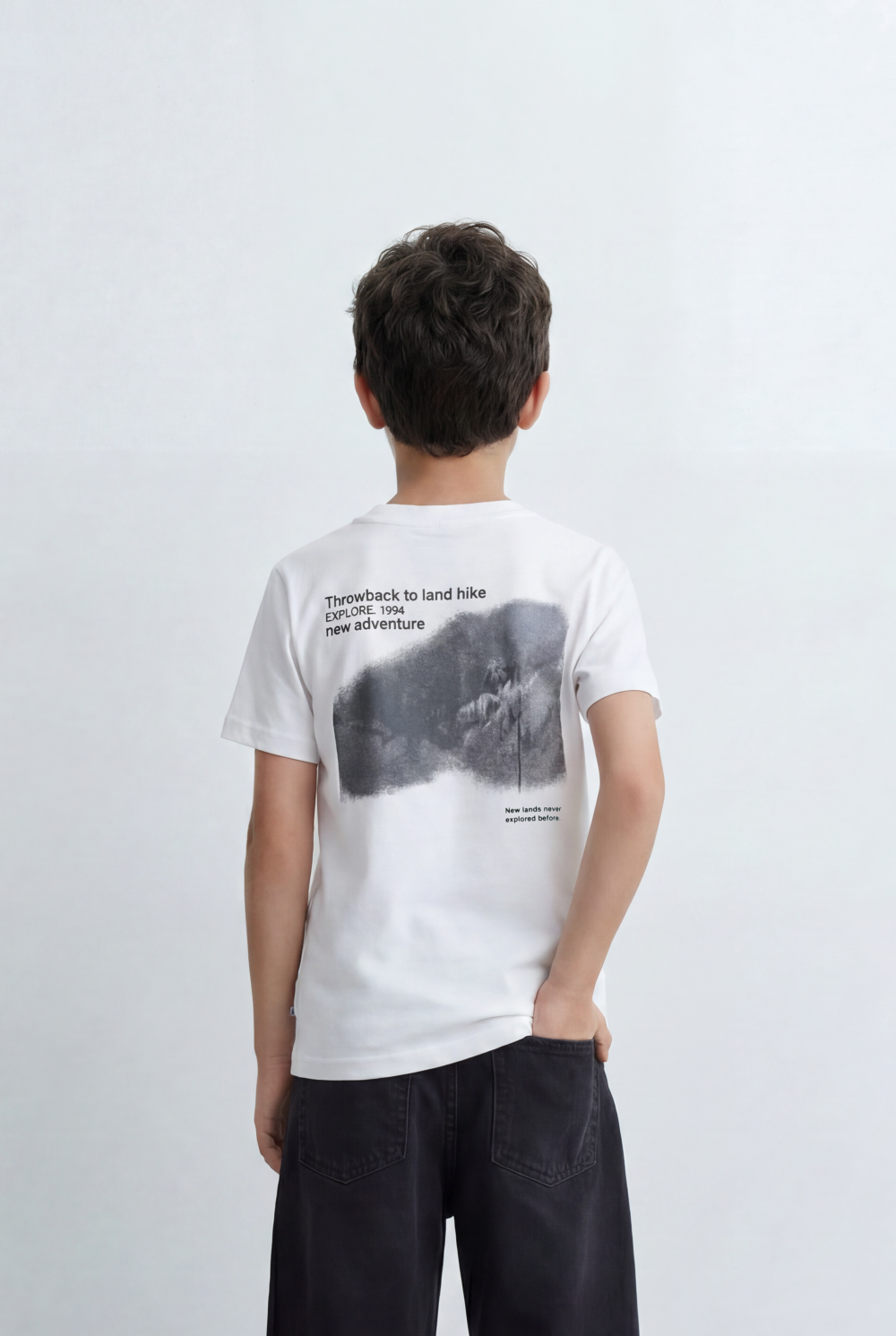 Boy’s Tomato Store Back Graphic T-Shirt Featuring An Outdoor Inspired Artwork Large Print