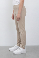 Girl's Tomato Store Second Skin Rib Leggings Smooth Solid Dye Surface Elastic Waistband Slim Stretch Fit