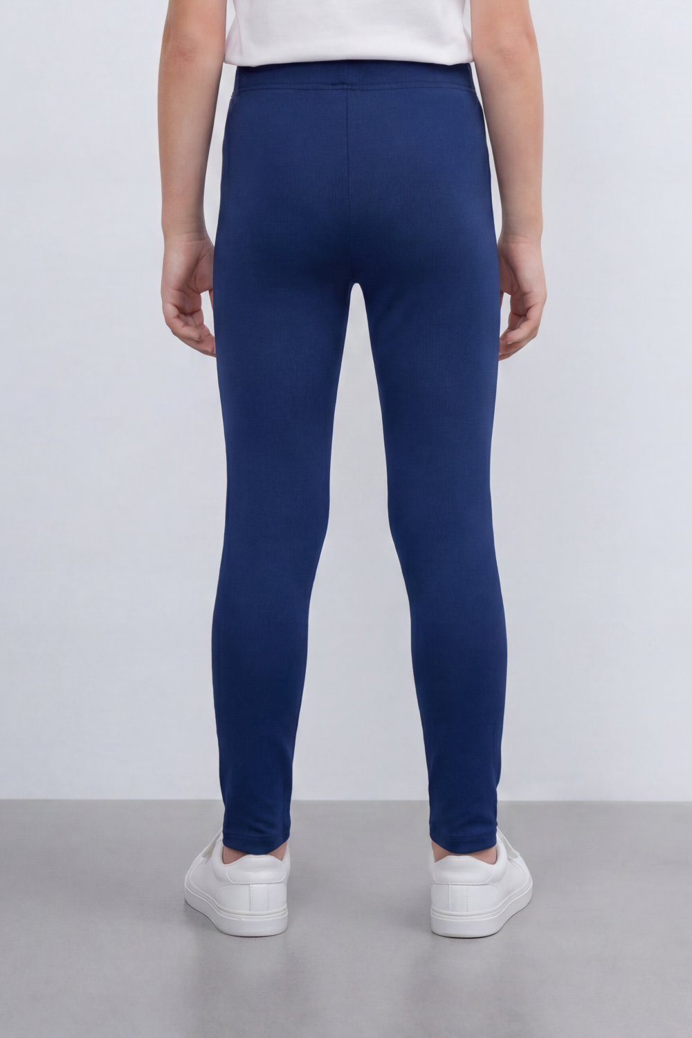 Girl's Tomato Store Second Skin Rib Leggings Smooth Solid Dye Surface Elastic Waistband Slim Stretch Fit