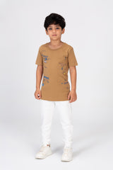 Boys T-shirt Printed On The Front And Back Made Of Cotton Comfortable Fit